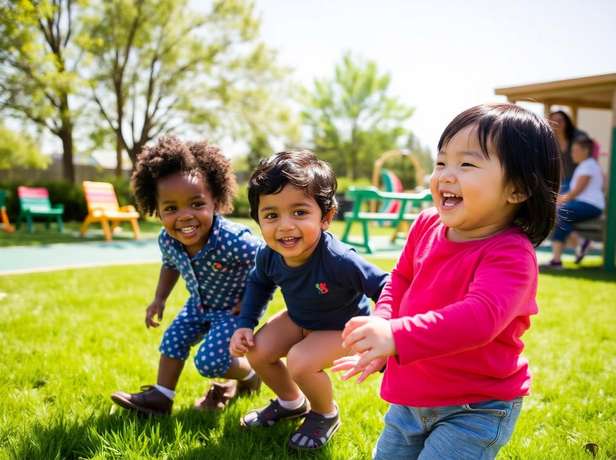 Children playing and learning in an outdoor space